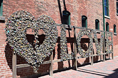 Metal love lock trees on the
                      Lushkov Bridge, Moscow