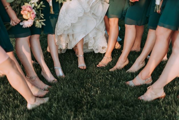 Feet and Shoes of Bride
                      and Bridesmaids