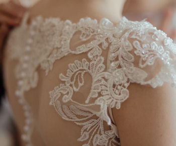 Lace wedding
                  gown