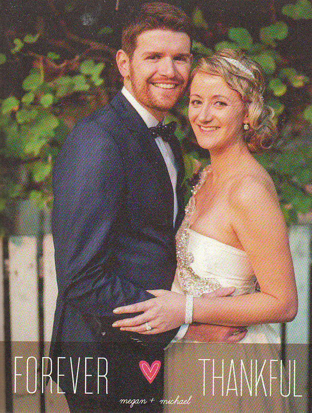 Thank you card from Michael and Megan,
                      married by Jennifer Cram Brisbane Celebrant at the
                      Powerhouse